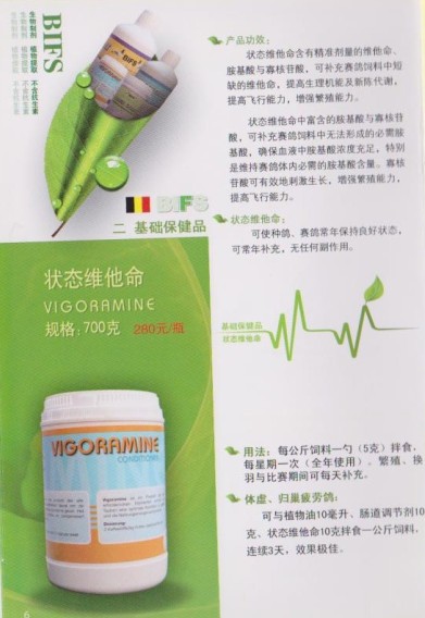 法利赛鸽保健品状态维他命(vigormine)产品展示--中信网鸽业大全