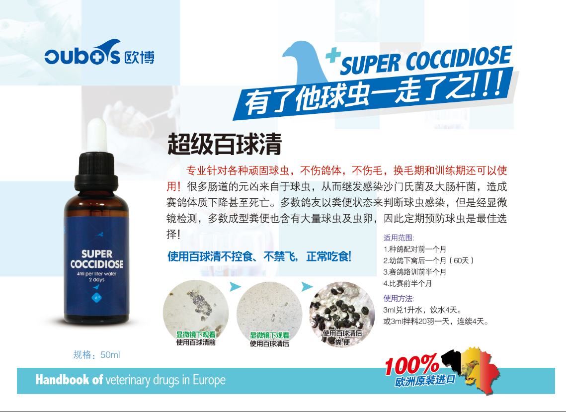 欧博百球清液产品展示--中信网鸽业大全